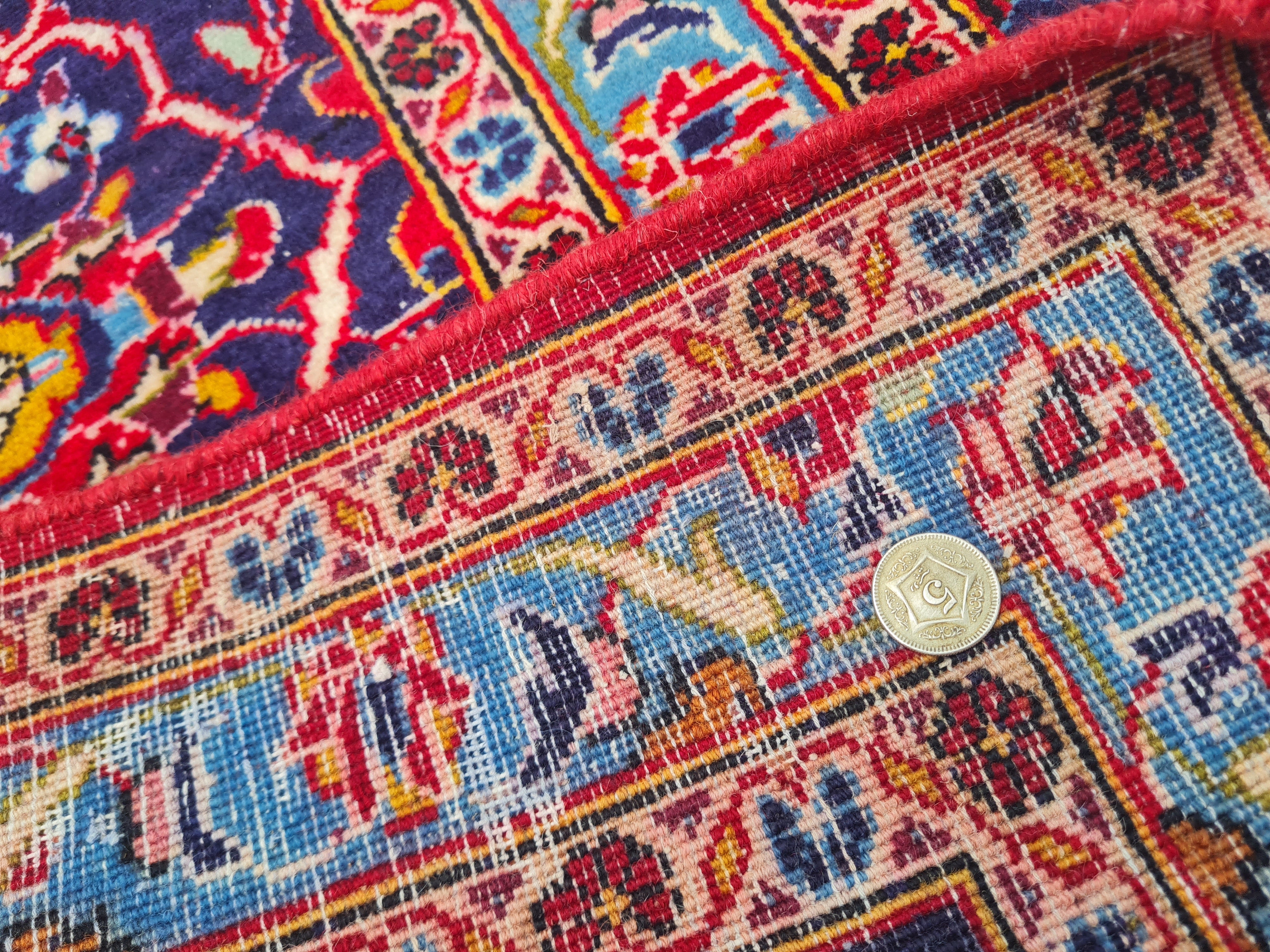 14' x 10' Ft. Authentic Vintage Persian Kashan Hand Knotted Fine Wool Area Rug - BR2658