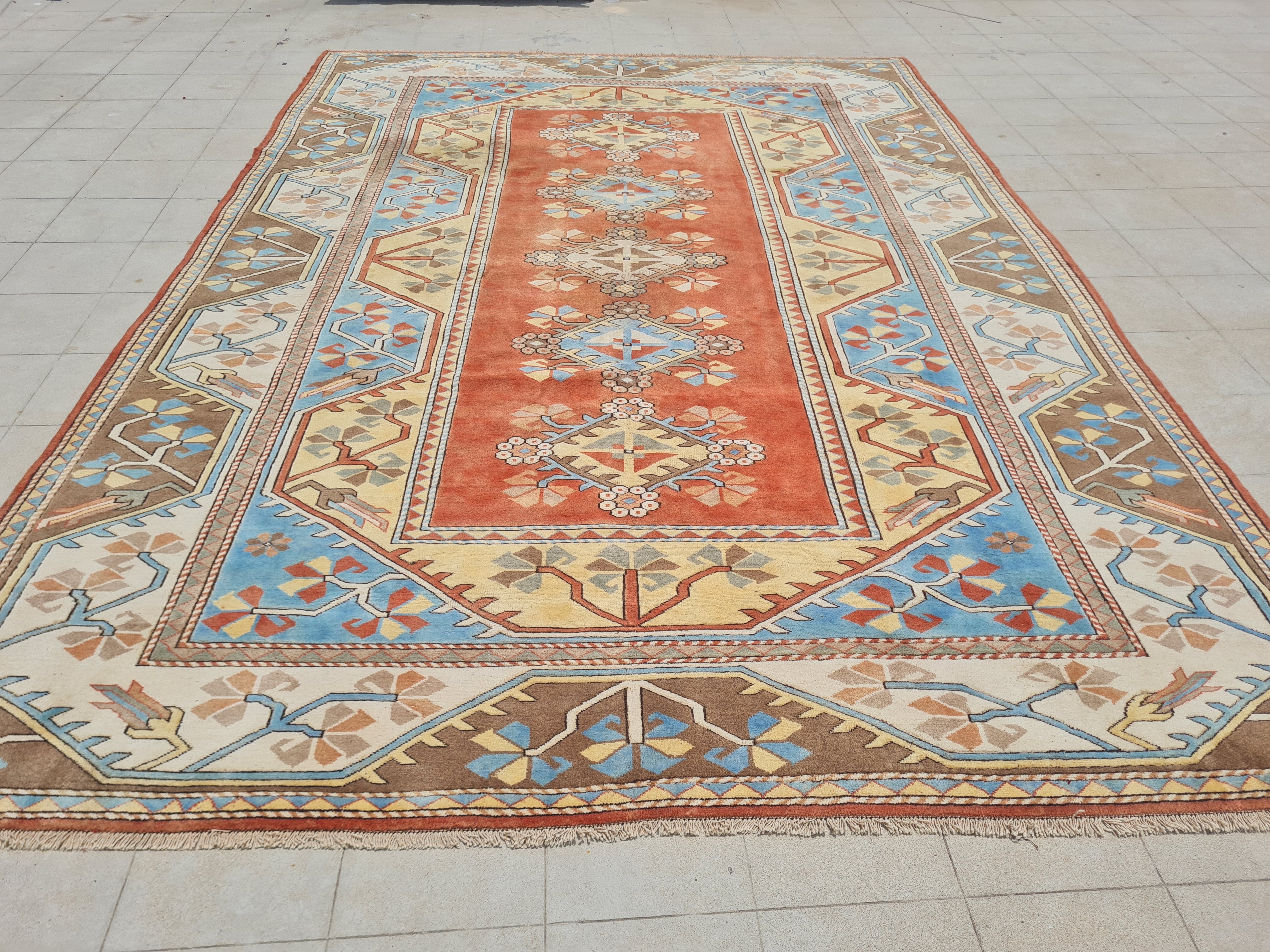 12' x 9' Authentic Vintage Turkish Kurdi Hand Knotted Fine Wool Area Rug BR2667