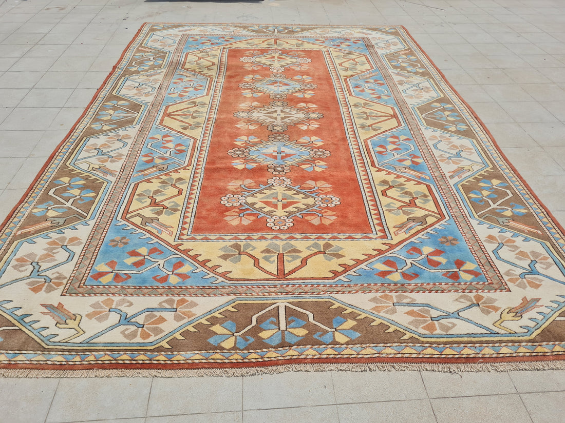 12' x 9' Authentic Vintage Turkish Kurdi Hand Knotted Fine Wool Area Rug BR2667