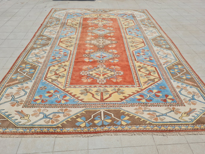 12' x 9' Authentic Vintage Turkish Kurdi Hand Knotted Fine Wool Area Rug BR2667