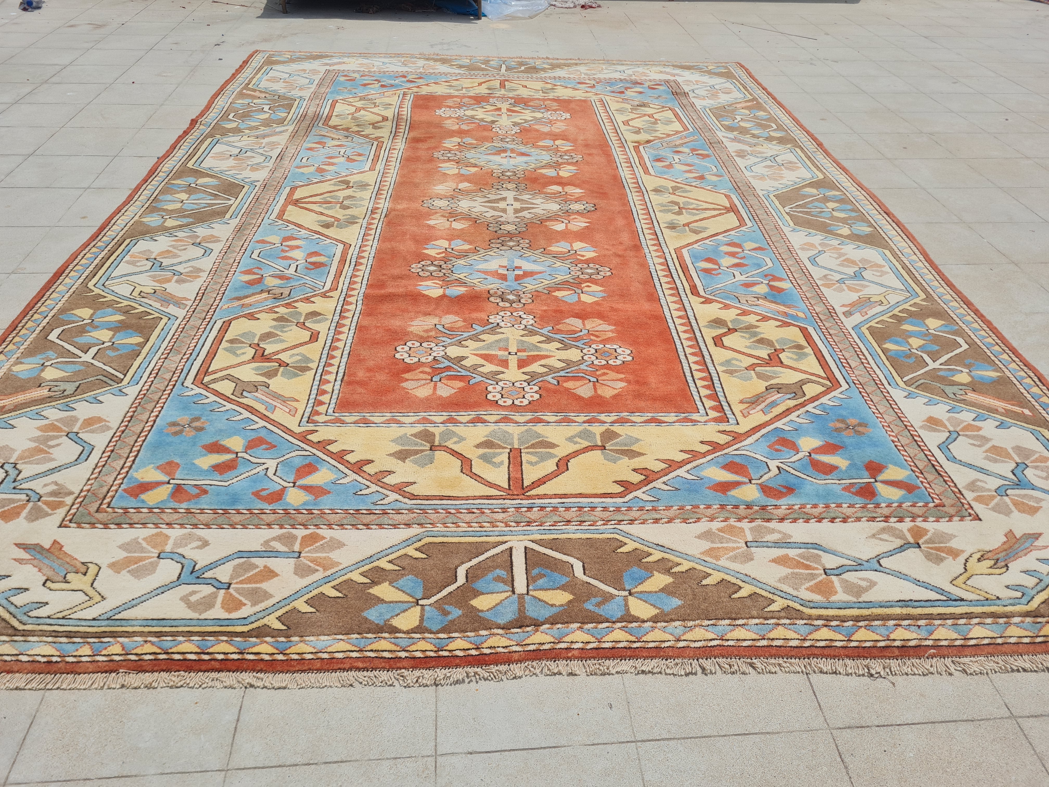 12' x 9' Authentic Vintage Turkish Kurdi Hand Knotted Fine Wool Area Rug BR2667