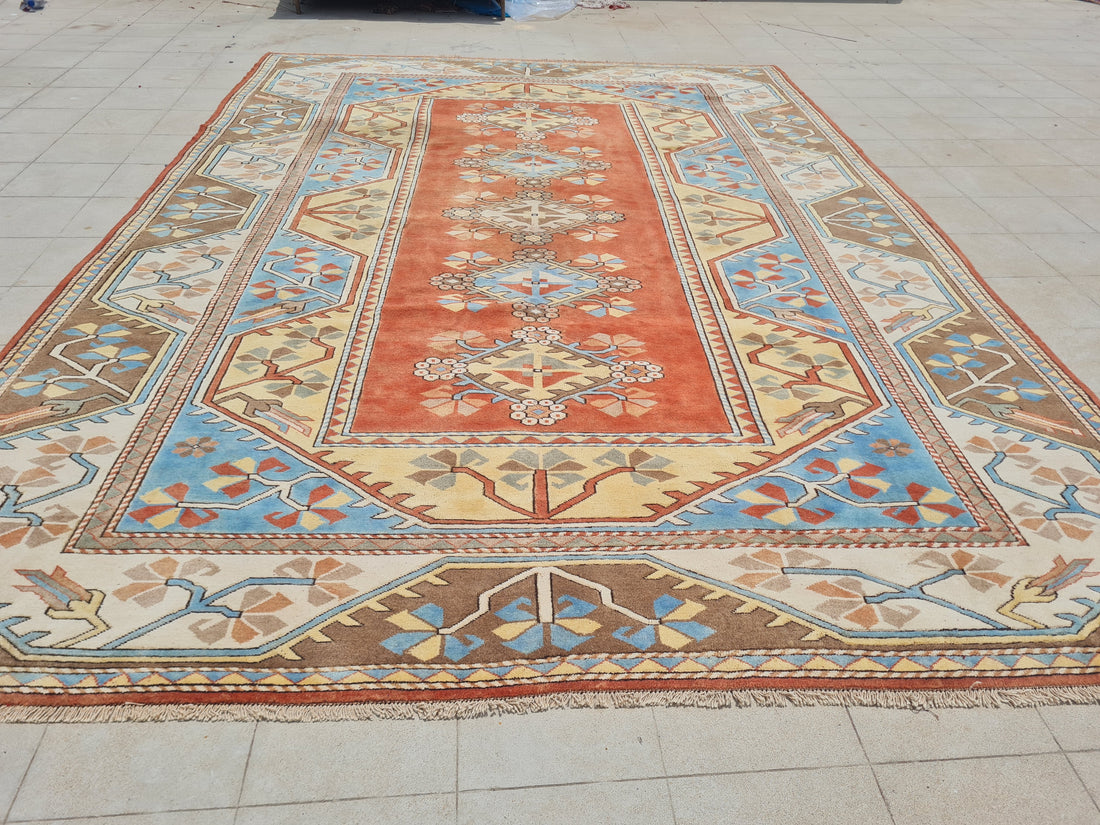 12' x 9' Authentic Vintage Turkish Kurdi Hand Knotted Fine Wool Area Rug BR2667