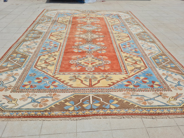 12' x 9' Authentic Vintage Turkish Kurdi Hand Knotted Fine Wool Area Rug BR2667