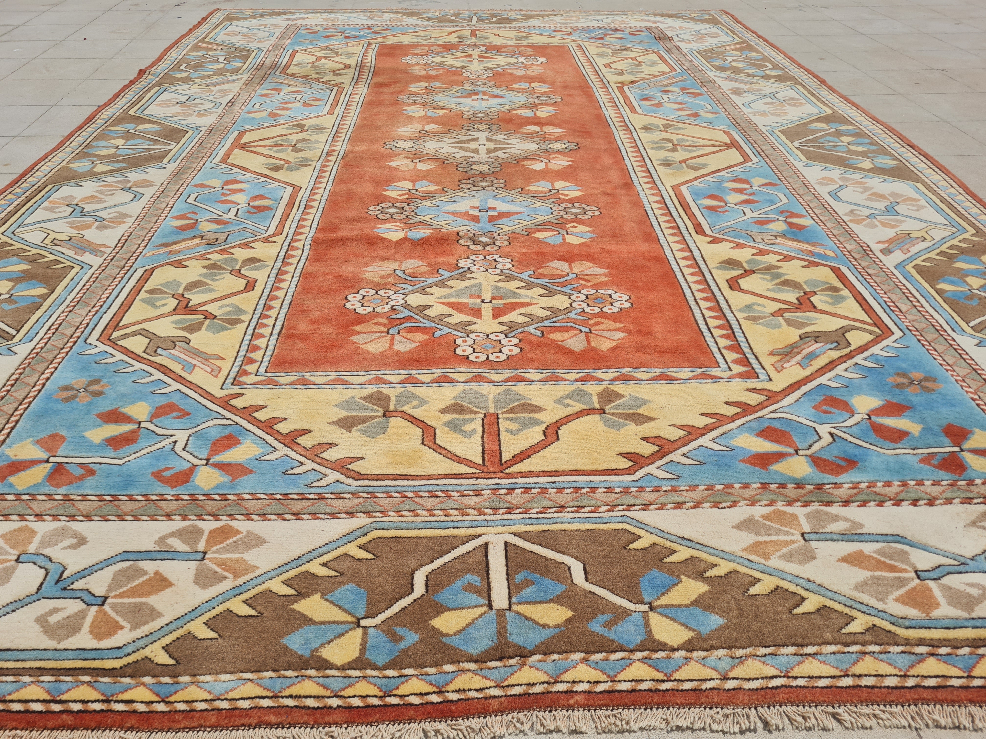 12' x 9' Authentic Vintage Turkish Kurdi Hand Knotted Fine Wool Area Rug BR2667