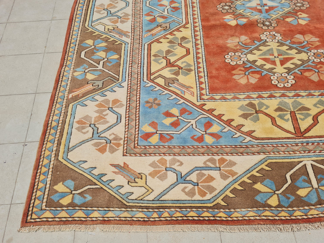 12' x 9' Authentic Vintage Turkish Kurdi Hand Knotted Fine Wool Area Rug BR2667