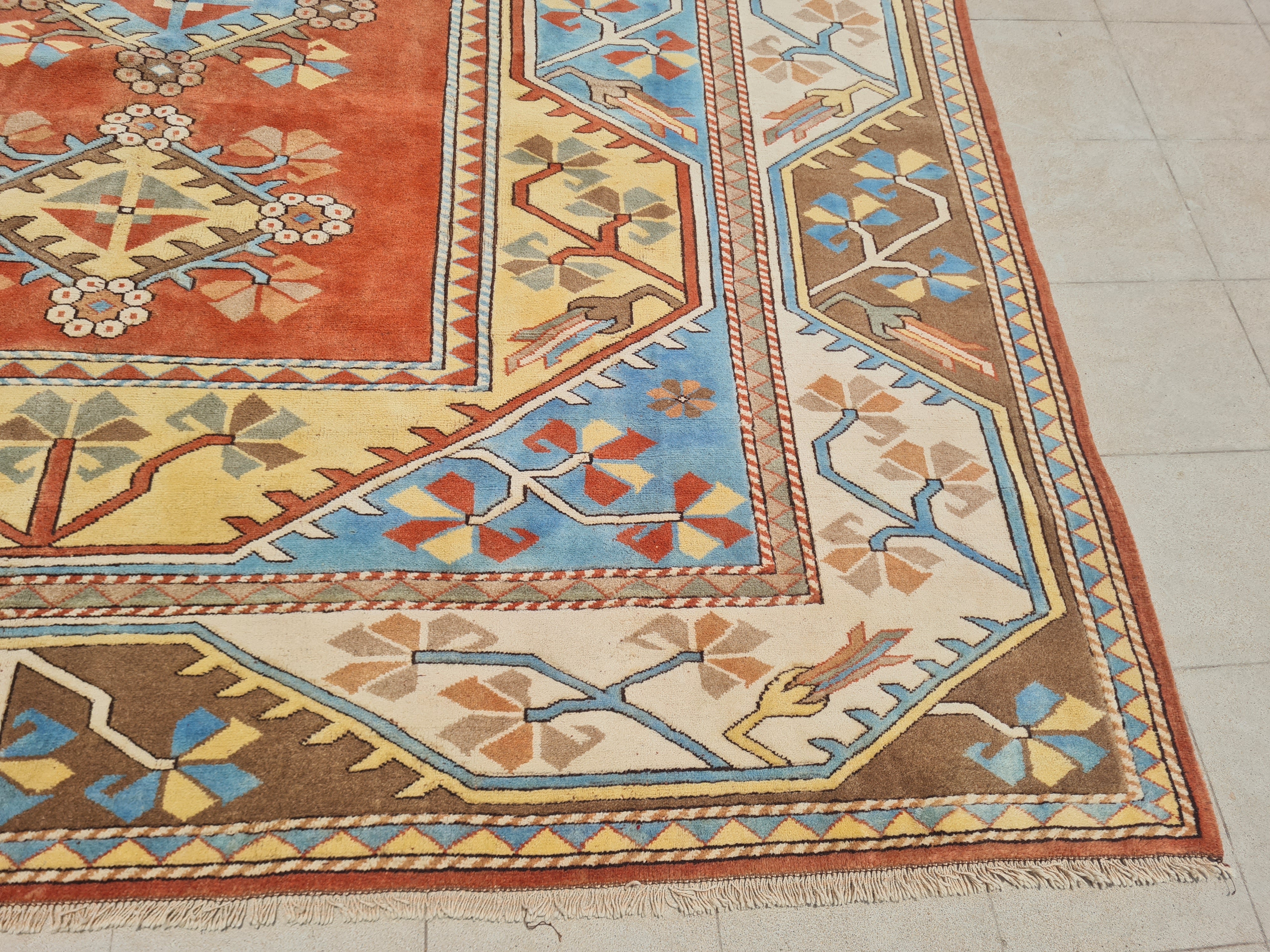 12' x 9' Authentic Vintage Turkish Kurdi Hand Knotted Fine Wool Area Rug BR2667