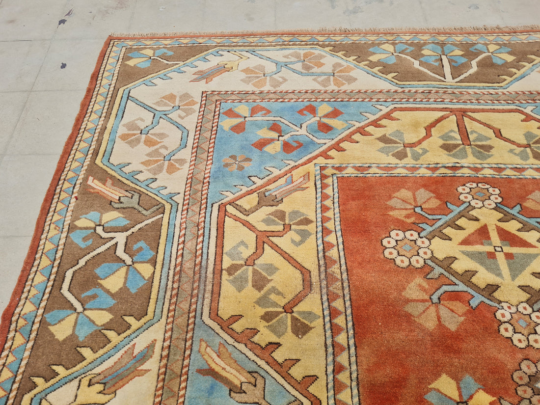 12' x 9' Authentic Vintage Turkish Kurdi Hand Knotted Fine Wool Area Rug BR2667