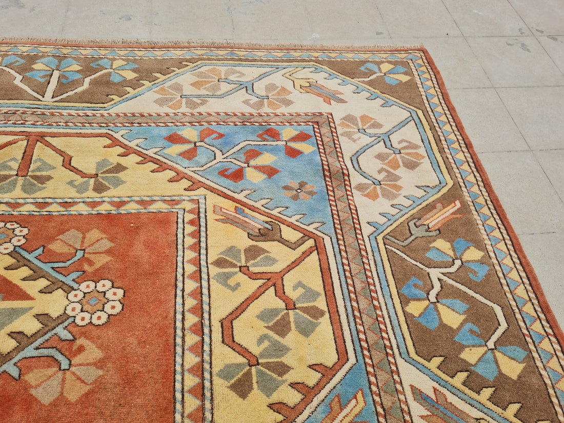 12' x 9' Authentic Vintage Turkish Kurdi Hand Knotted Fine Wool Area Rug BR2667