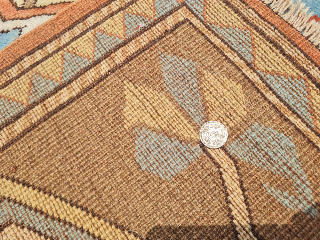 12' x 9' Authentic Vintage Turkish Kurdi Hand Knotted Fine Wool Area Rug BR2667