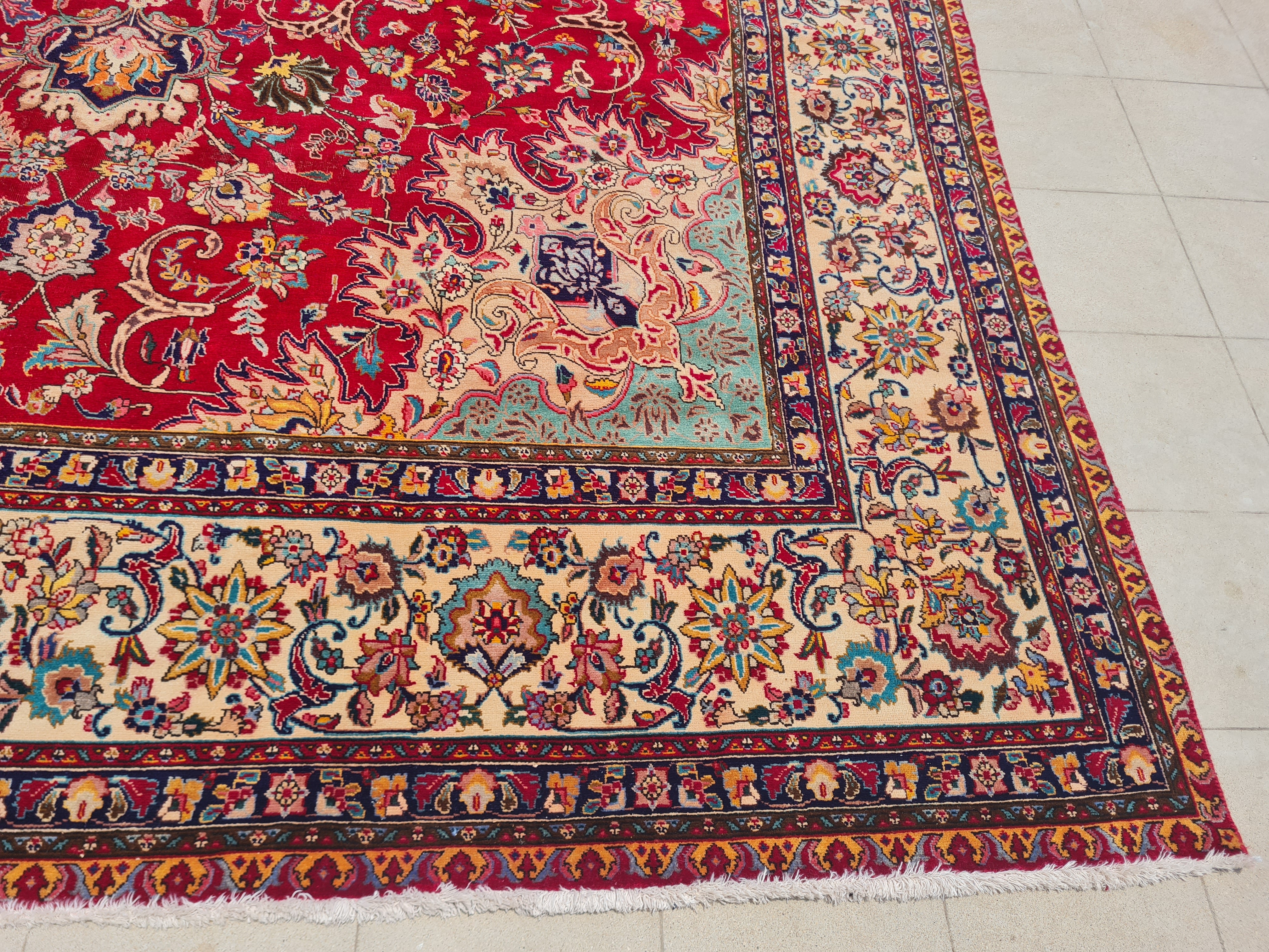 13' x 10' Authentic Vintage Persian Najafabad Isfahan Hand Knotted Fine Wool Area Rug BR2669
