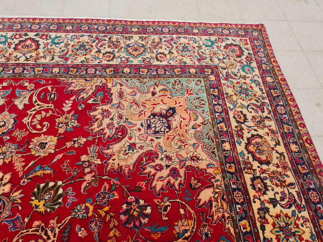 13' x 10' Authentic Vintage Persian Najafabad Isfahan Hand Knotted Fine Wool Area Rug BR2669