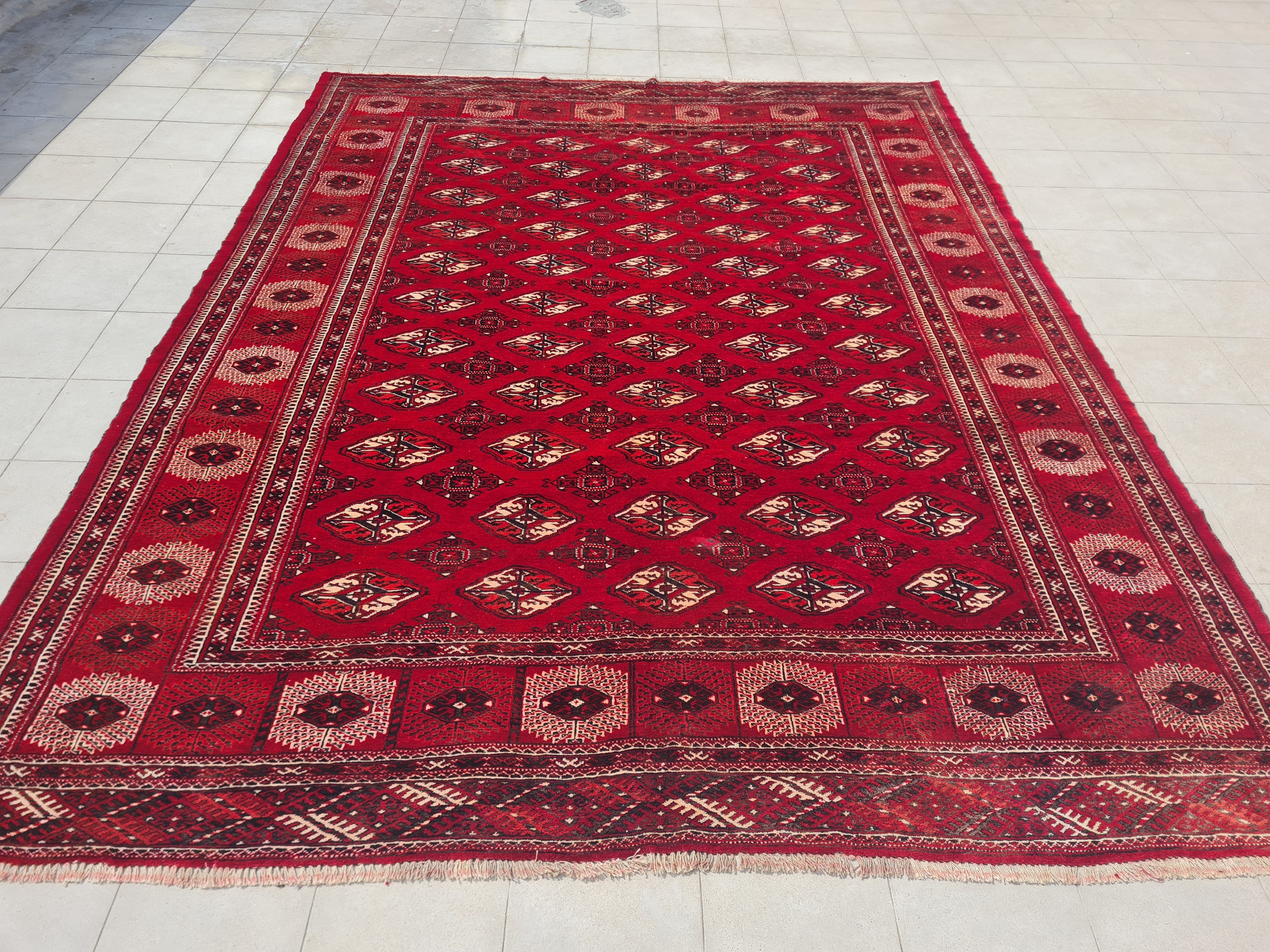 11’x 8’ Ft. Authentic Vintage Turkmen Sara Hand Knotted Rug – BR2676