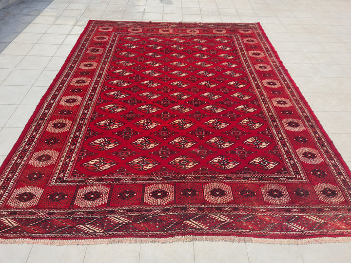 11’x 8’ Ft. Authentic Vintage Turkmen Sara Hand Knotted Rug – BR2676