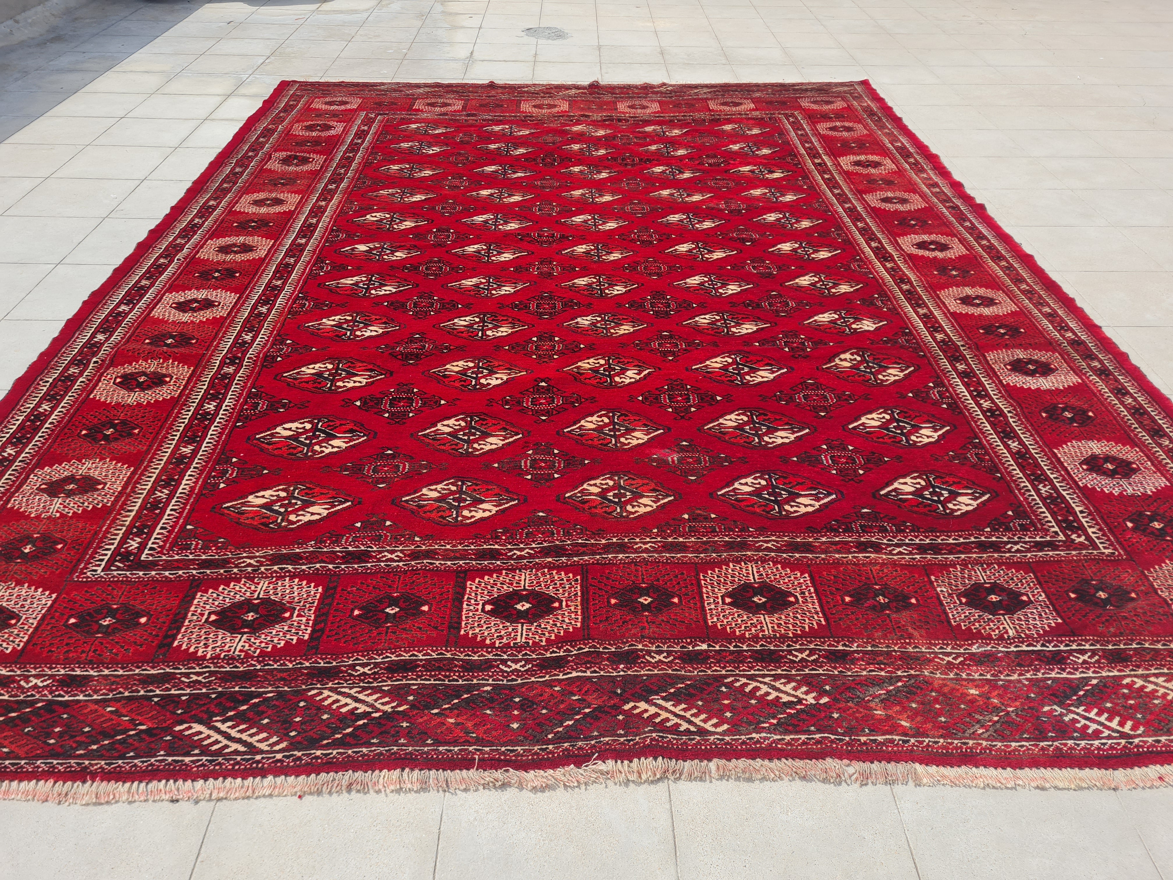 11’x 8’ Ft. Authentic Vintage Turkmen Sara Hand Knotted Rug – BR2676