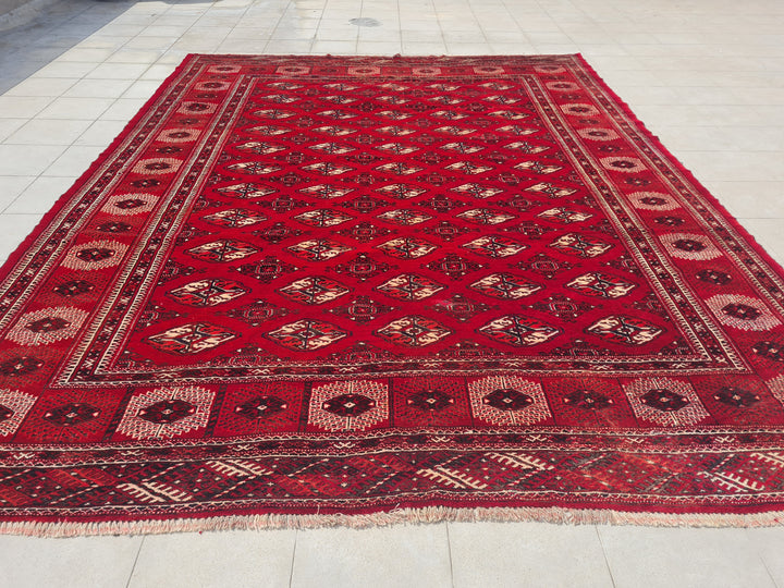 11’x 8’ Ft. Authentic Vintage Turkmen Sara Hand Knotted Rug – BR2676