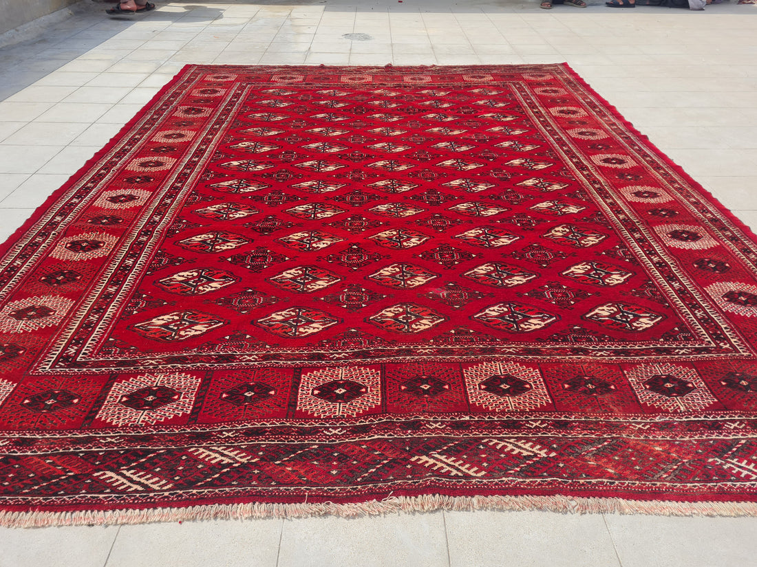 11’x 8’ Ft. Authentic Vintage Turkmen Sara Hand Knotted Rug – BR2676