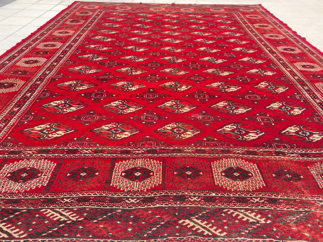 11’x 8’ Ft. Authentic Vintage Turkmen Sara Hand Knotted Rug – BR2676