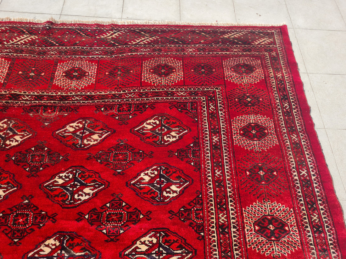 11’x 8’ Ft. Authentic Vintage Turkmen Sara Hand Knotted Rug – BR2676