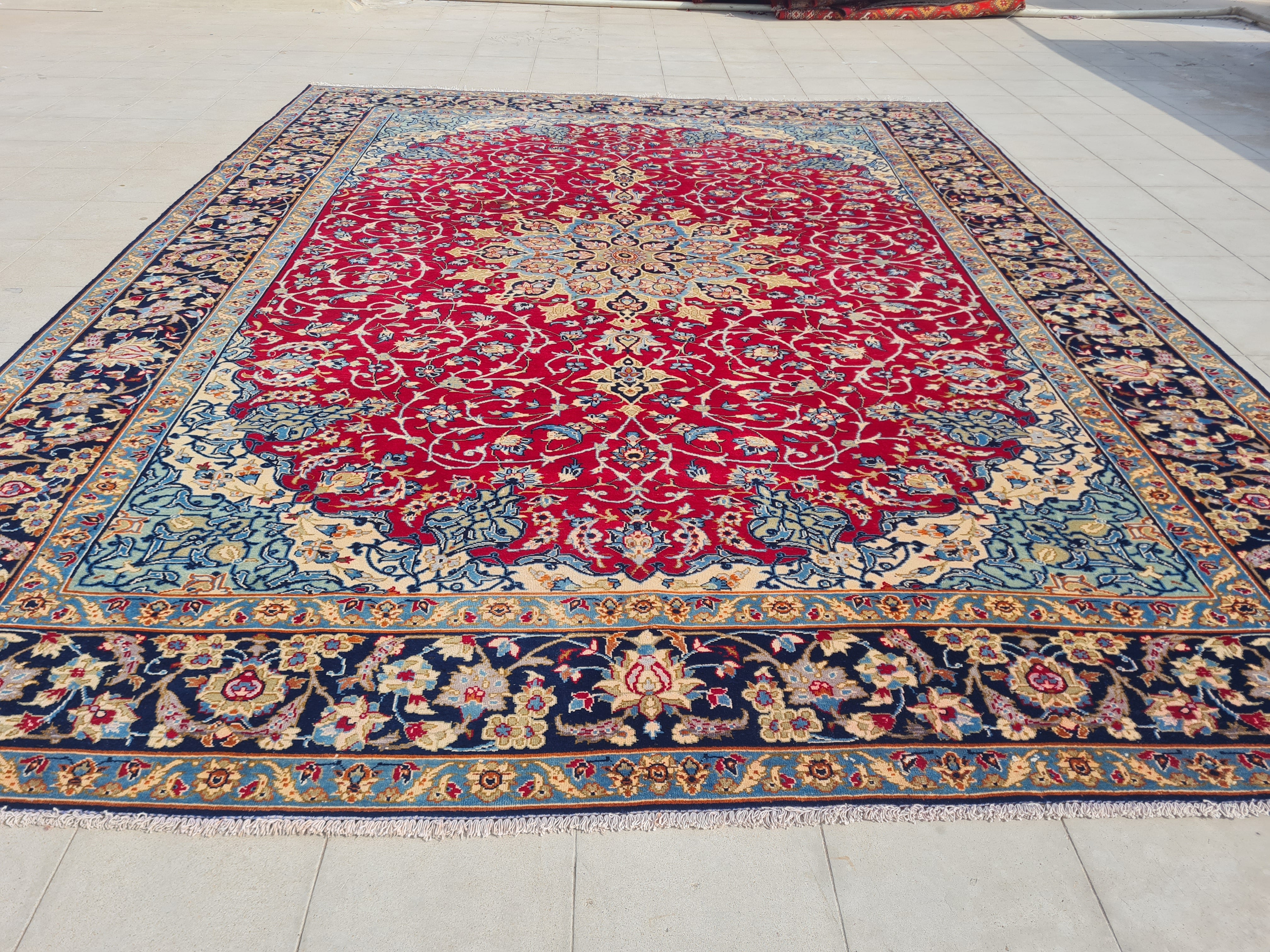 12' x 9' Authentic Vintage Persian Najafabad Isfahan Hand Knotted Fine Wool Area Rug BR2686