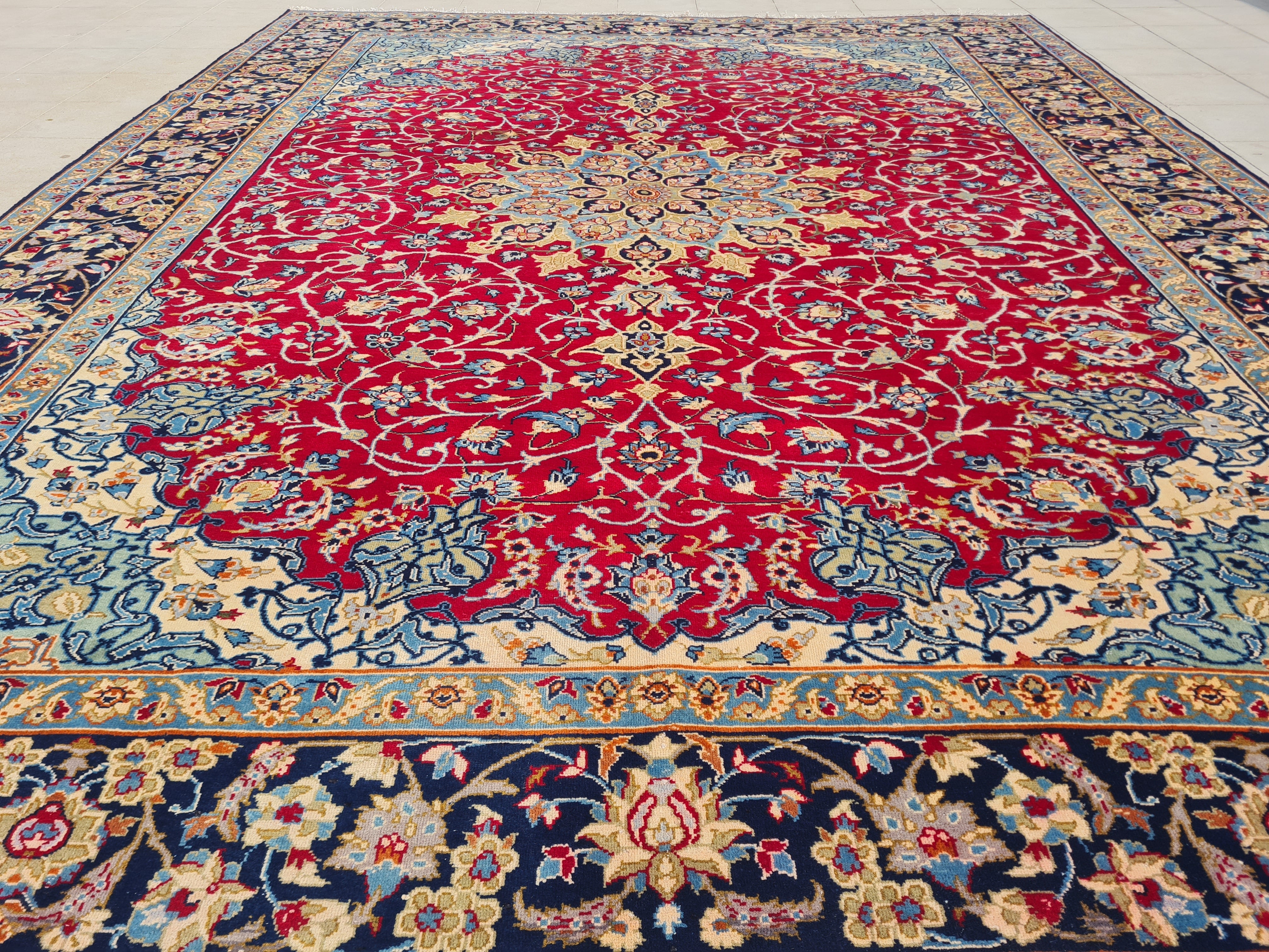 12' x 9' Authentic Vintage Persian Najafabad Isfahan Hand Knotted Fine Wool Area Rug BR2686