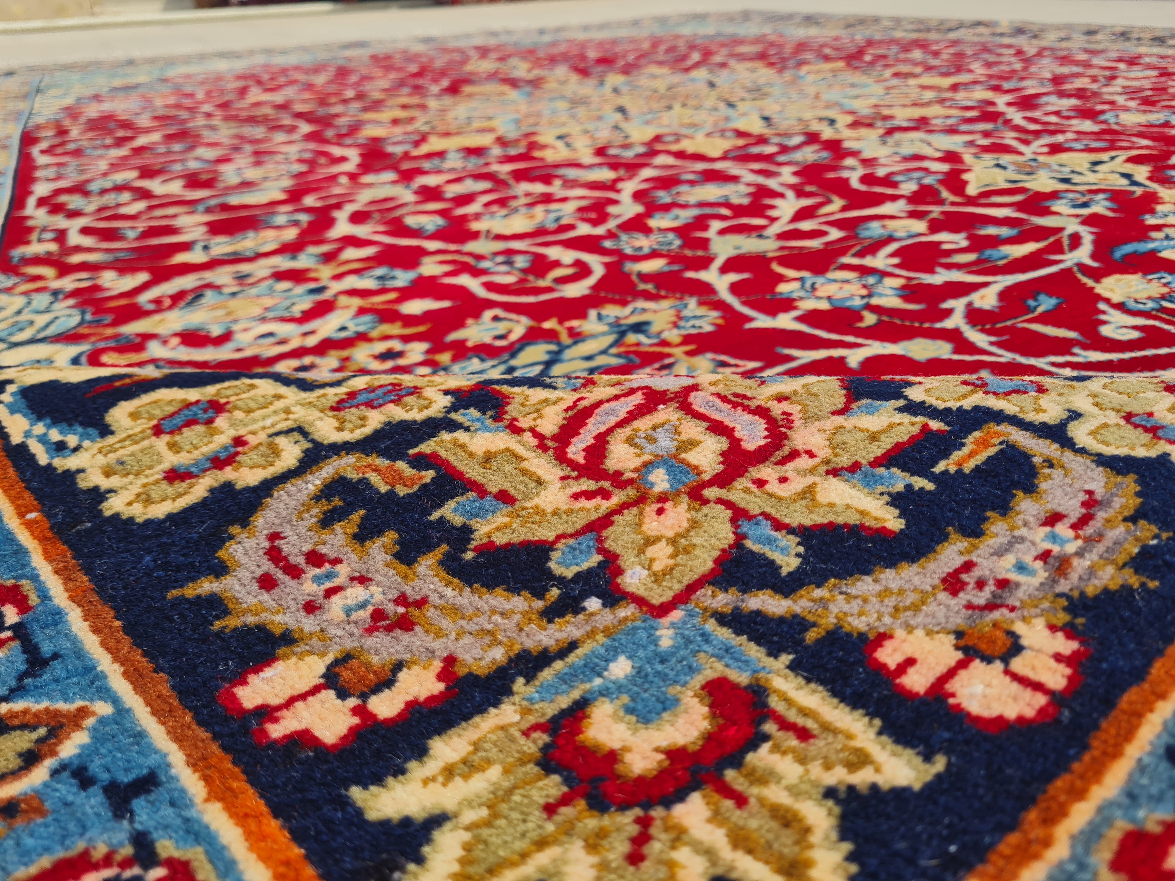 12' x 9' Authentic Vintage Persian Najafabad Isfahan Hand Knotted Fine Wool Area Rug BR2686