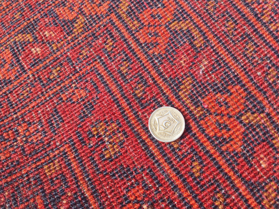 11' x 8' Ft. Authentic Vintage Persian Kashan Geometric Design Hand Knotted Fine Wool Large Area Rug BR2510