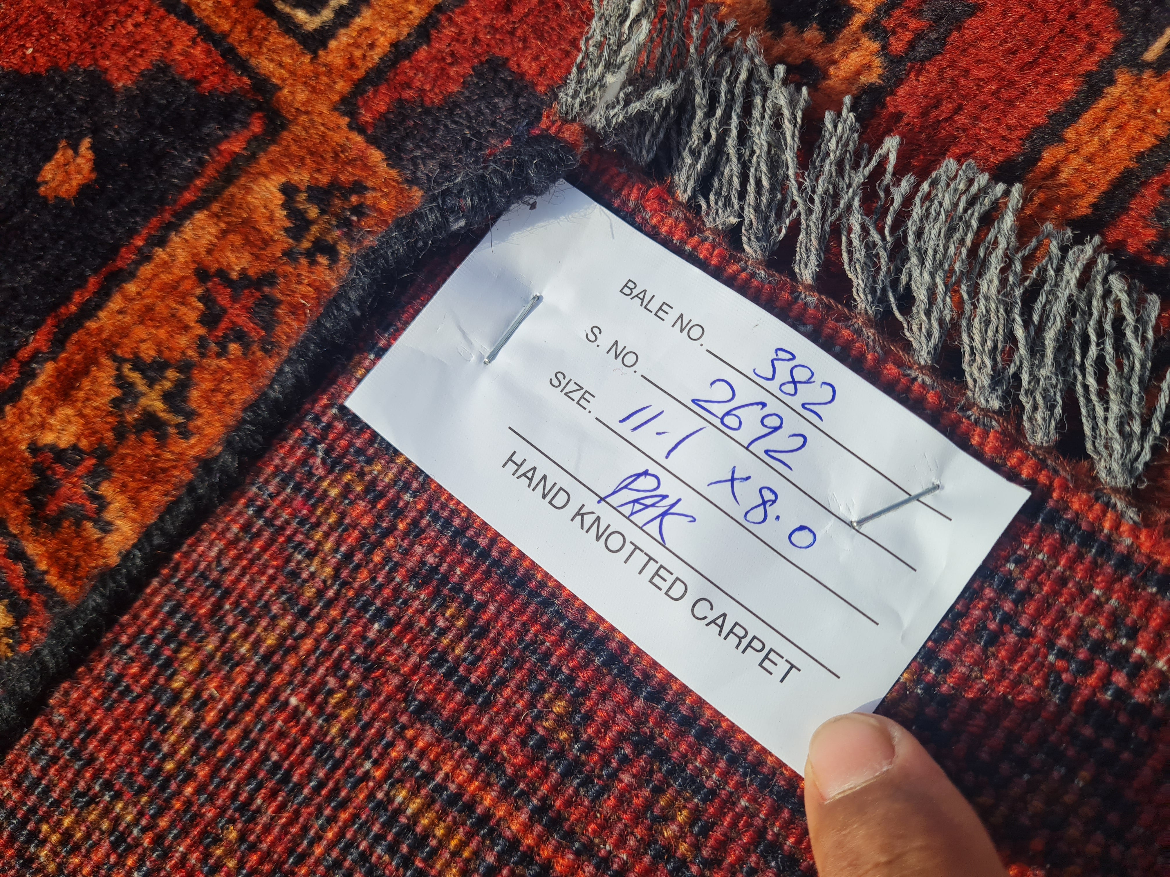 11' x 8' Ft. Authentic Vintage Persian Kashan Geometric Design Hand Knotted Fine Wool Large Area Rug BR2510