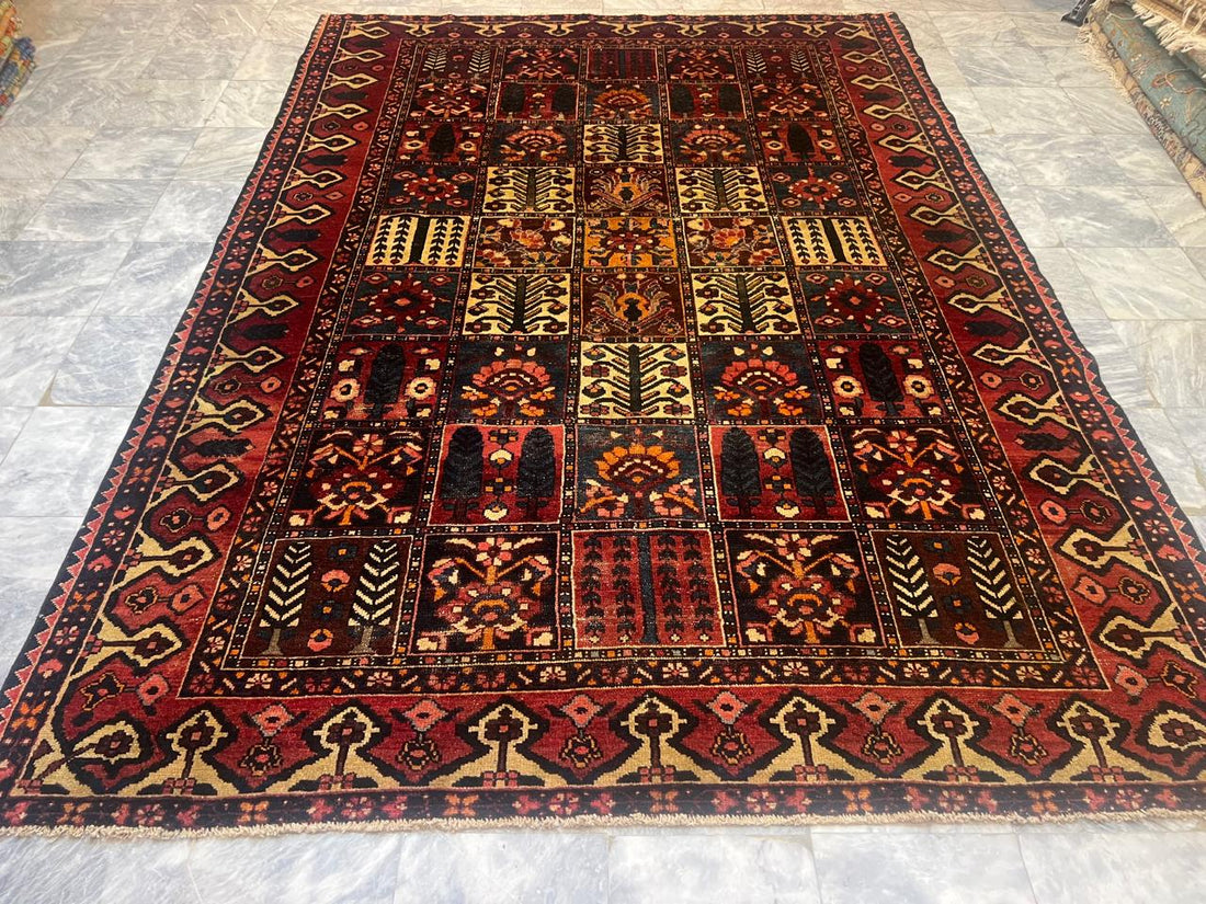 9' x 6' Ft. Authentic Vintage 100 Year Old Persian Bakhtier Fine Wool Area Rug - BR1209