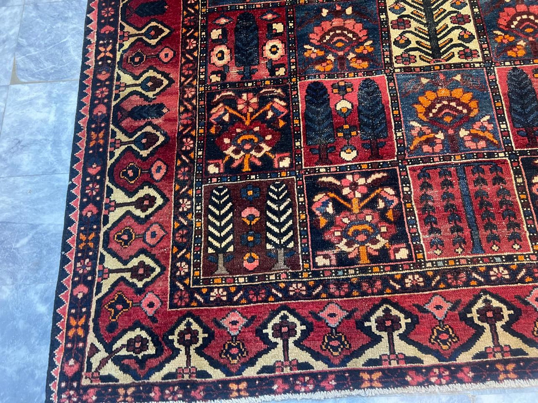 9' x 6' Ft. Authentic Vintage 100 Year Old Persian Bakhtier Fine Wool Area Rug - BR1209