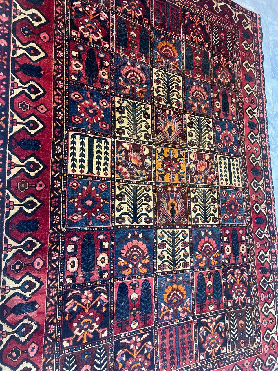 9' x 6' Ft. Authentic Vintage 100 Year Old Persian Bakhtier Fine Wool Area Rug - BR1209