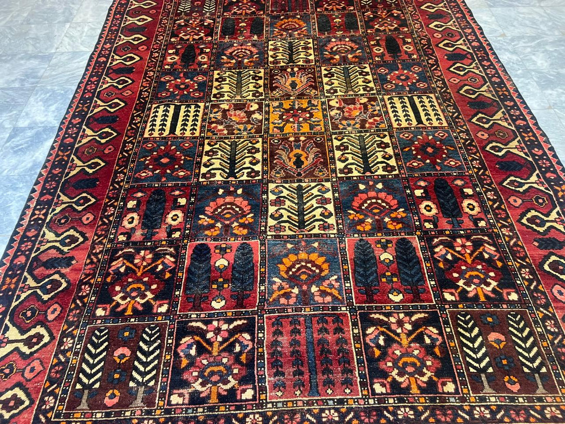 9' x 6' Ft. Authentic Vintage 100 Year Old Persian Bakhtier Fine Wool Area Rug - BR1209