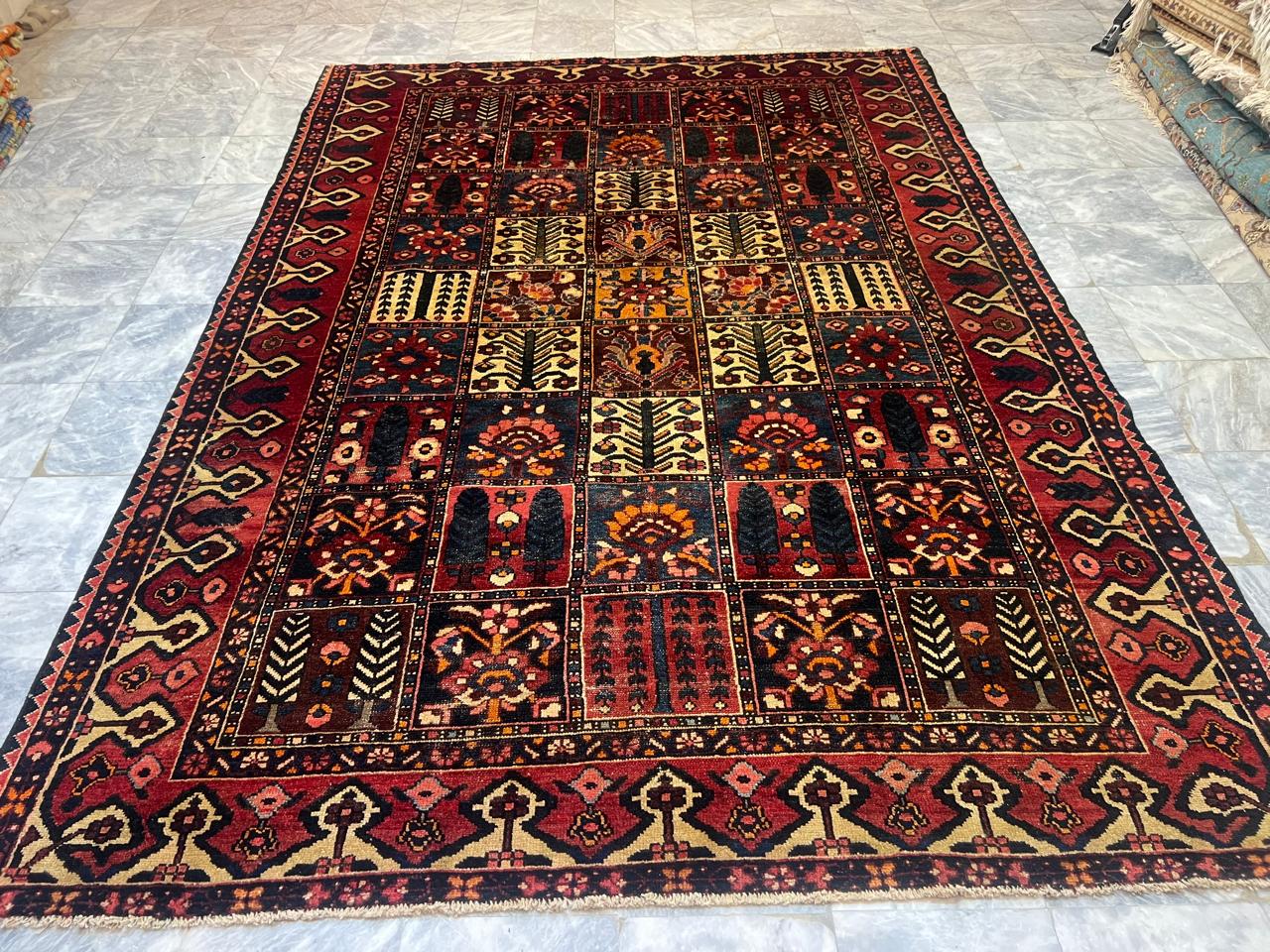 9' x 6' Ft. Authentic Vintage 100 Year Old Persian Bakhtier Fine Wool Area Rug - BR1209