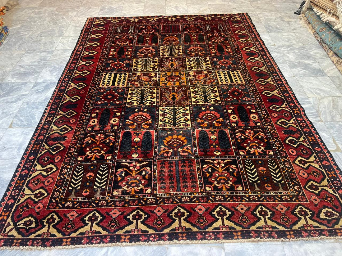 9' x 6' Ft. Authentic Vintage 100 Year Old Persian Bakhtier Fine Wool Area Rug - BR1209