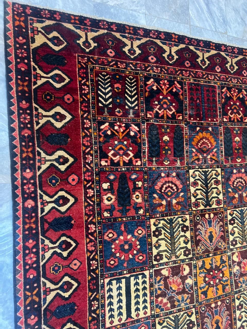 9' x 6' Ft. Authentic Vintage 100 Year Old Persian Bakhtier Fine Wool Area Rug - BR1209