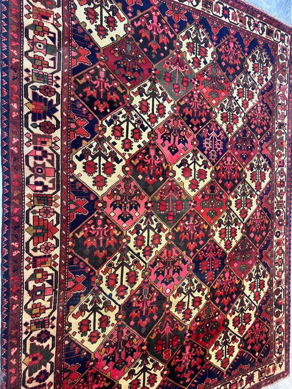 9' x 6' Ft. Authentic Vintage 70 Year Old Persian Bakhtier Fine Wool Area Rug - BR1210