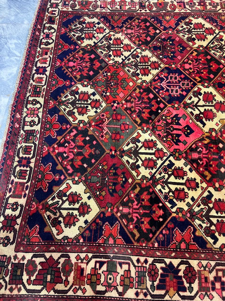 9' x 6' Ft. Authentic Vintage 70 Year Old Persian Bakhtier Fine Wool Area Rug - BR1210