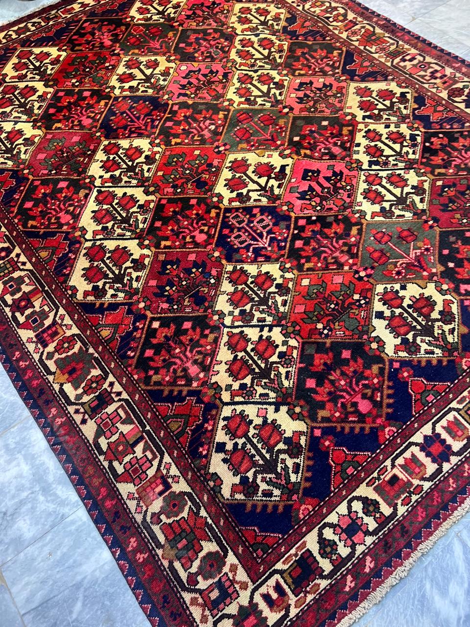 9' x 6' Ft. Authentic Vintage 70 Year Old Persian Bakhtier Fine Wool Area Rug - BR1210