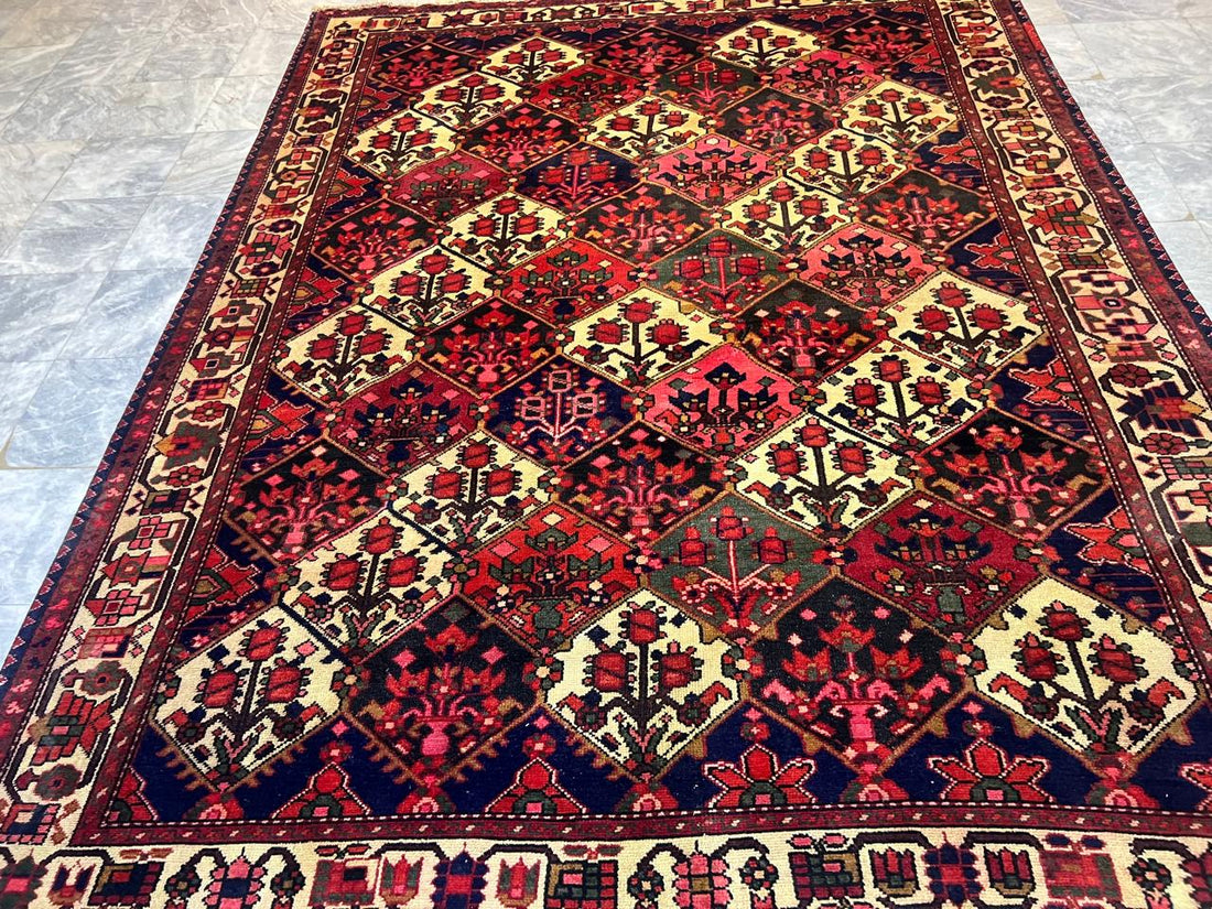 9' x 6' Ft. Authentic Vintage 70 Year Old Persian Bakhtier Fine Wool Area Rug - BR1210