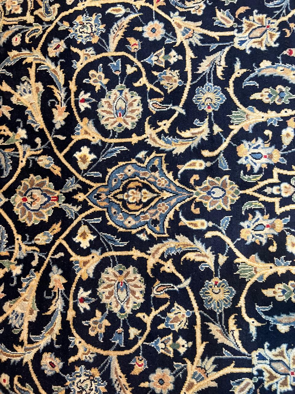 14' x 9.5' Ft. Authentic w/ Signature Vintage Persian Kashan Fine Wool Area Rug - BR1223