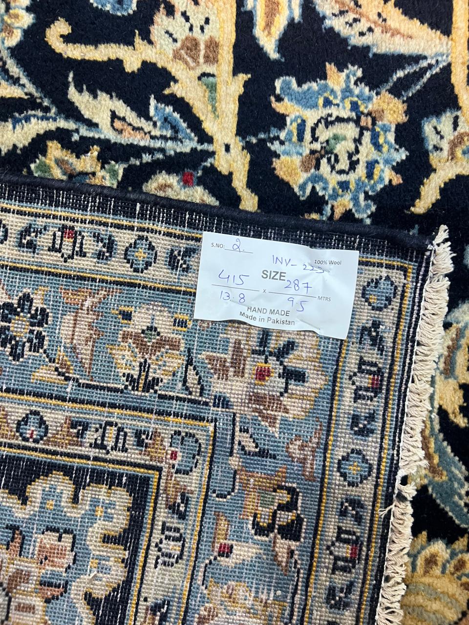 14' x 9.5' Ft. Authentic w/ Signature Vintage Persian Kashan Fine Wool Area Rug - BR1223