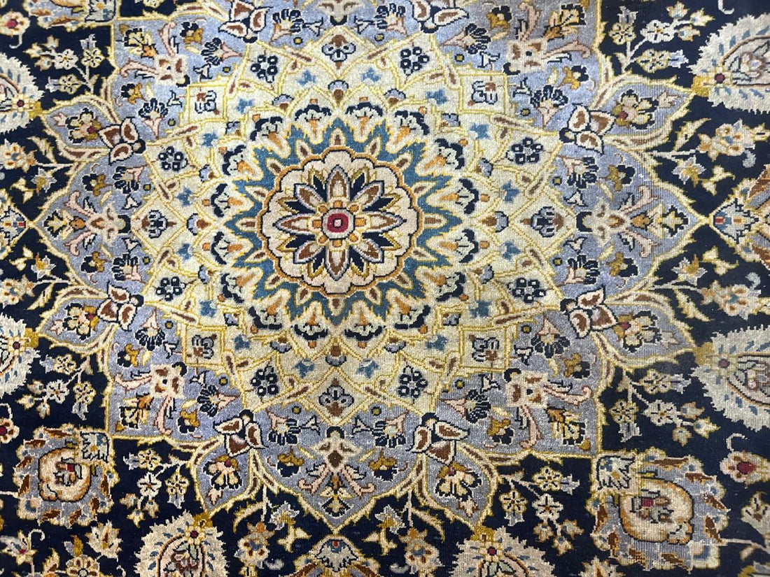 13' x 10' Ft. Authentic w/ Signature Vintage Persian Kashan Fine Wool Area Rug - BR1224