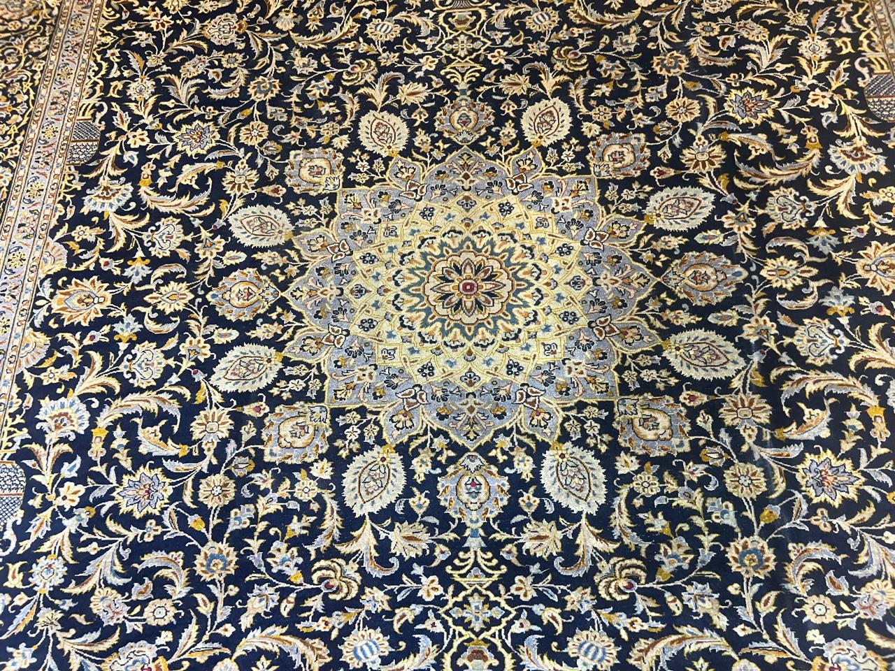 13' x 10' Ft. Authentic w/ Signature Vintage Persian Kashan Fine Wool Area Rug - BR1224