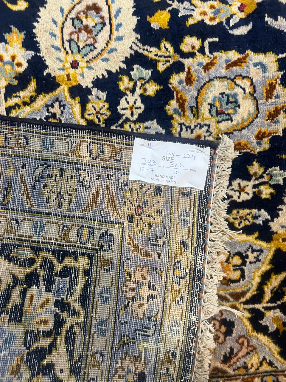 13' x 10' Ft. Authentic w/ Signature Vintage Persian Kashan Fine Wool Area Rug - BR1224