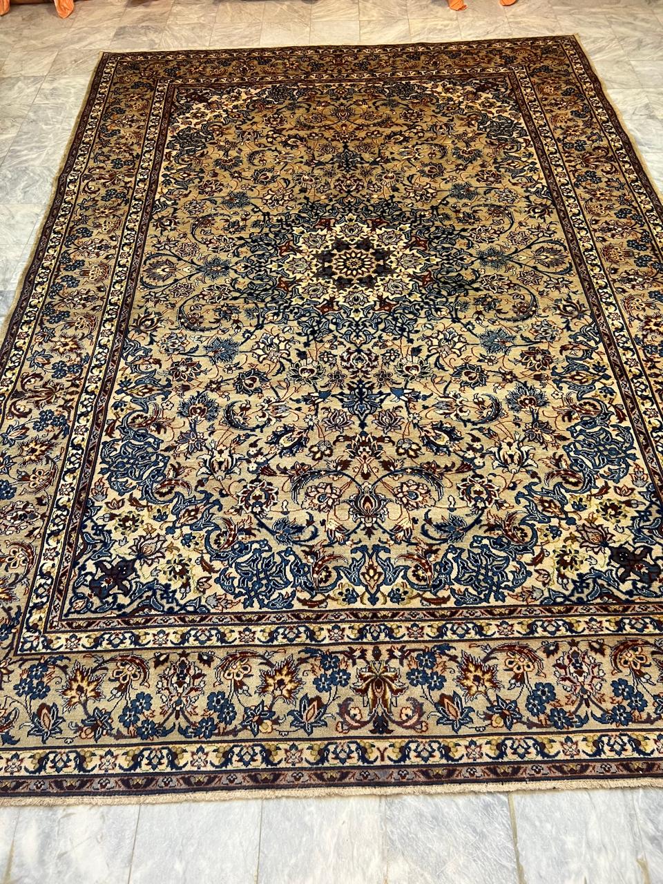 13' x 9' Ft. Authentic Vintage Persian Kashan Fine Wool Area Rug - BR1232