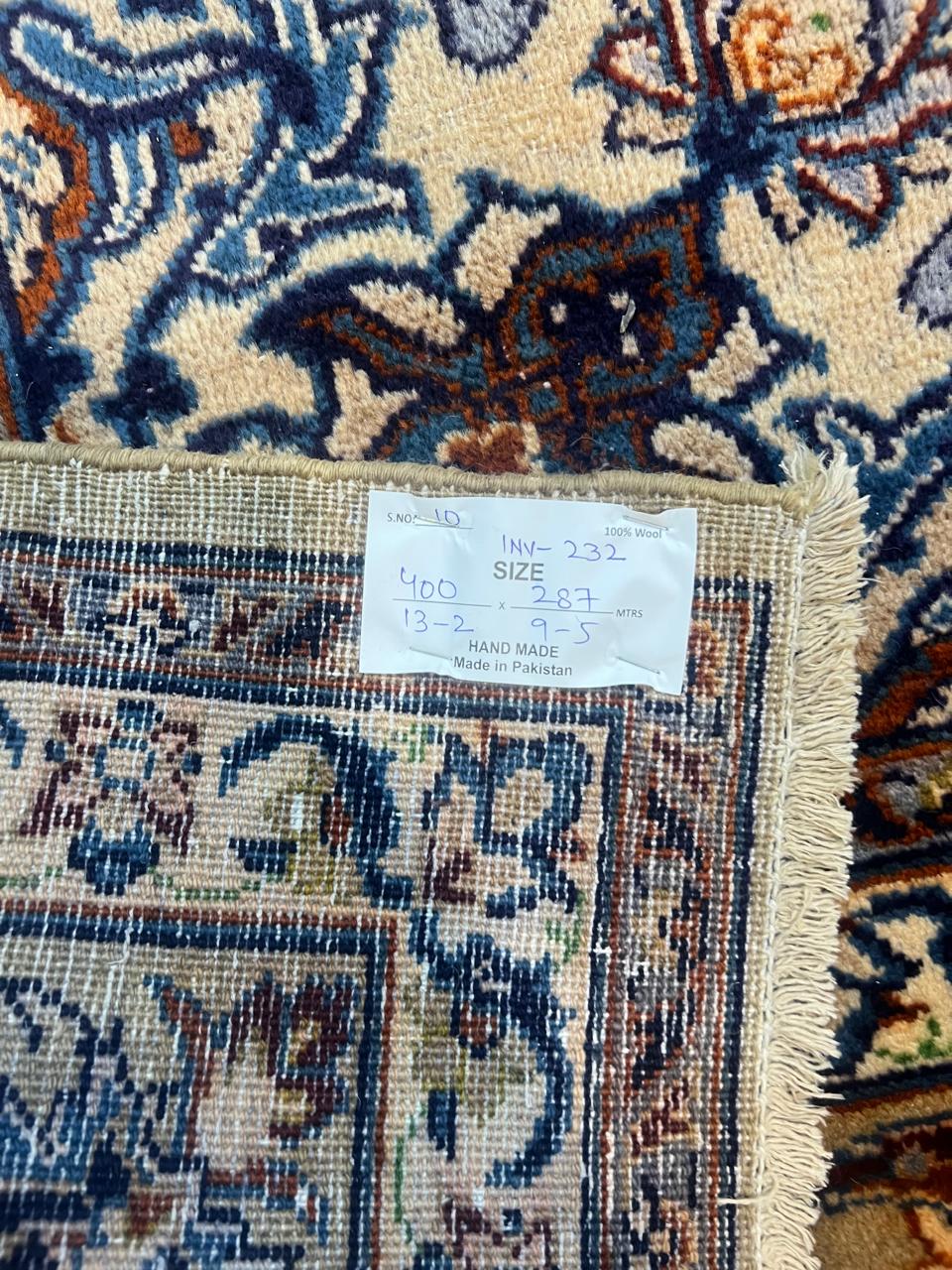 13' x 9' Ft. Authentic Vintage Persian Kashan Fine Wool Area Rug - BR1232