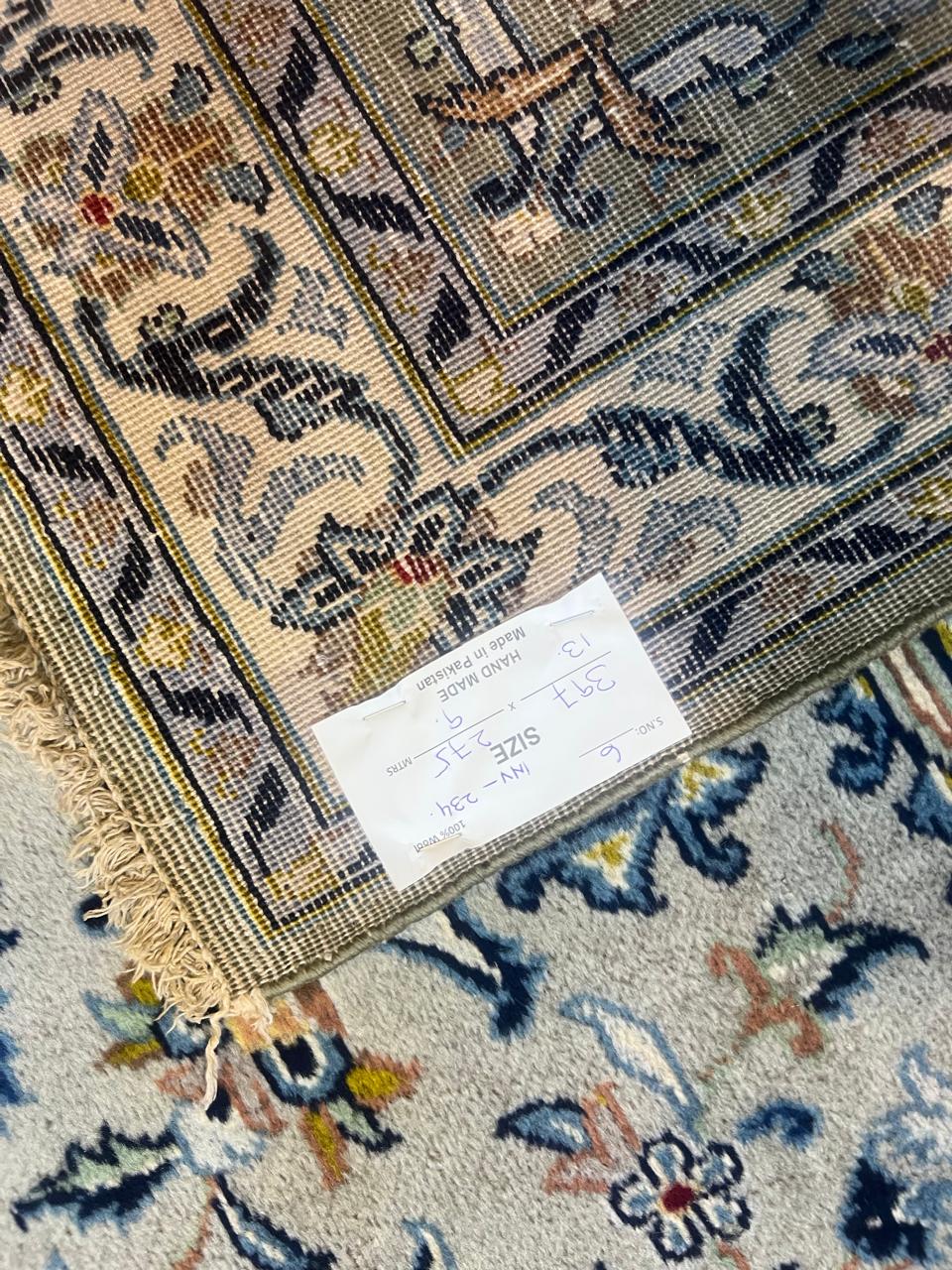 13' x 9' Ft. Authentic Vintage Persian Cream Kashan Fine Wool Area Rug - BR1234