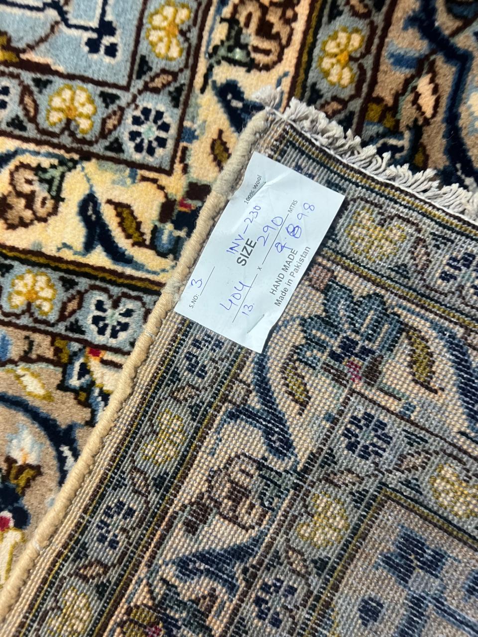 13' x 10' Ft. Authentic Vintage Persian Cream Kashan Fine Wool Area Rug - BR1230