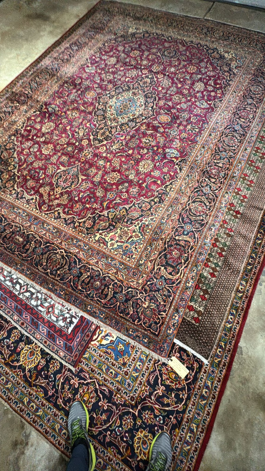 9' x 12' Authentic Vintage Persian Kashan Hand Knotted Wool Area Rug - BR430