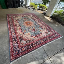 13 1/2' x  9 1/2' Ft. RARE Authentic Vintage Persian Kashmar Hand Knotted Wool Area Rug - BR2513