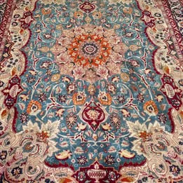 13 1/2' x  9 1/2' Ft. RARE Authentic Vintage Persian Kashmar Hand Knotted Wool Area Rug - BR2513